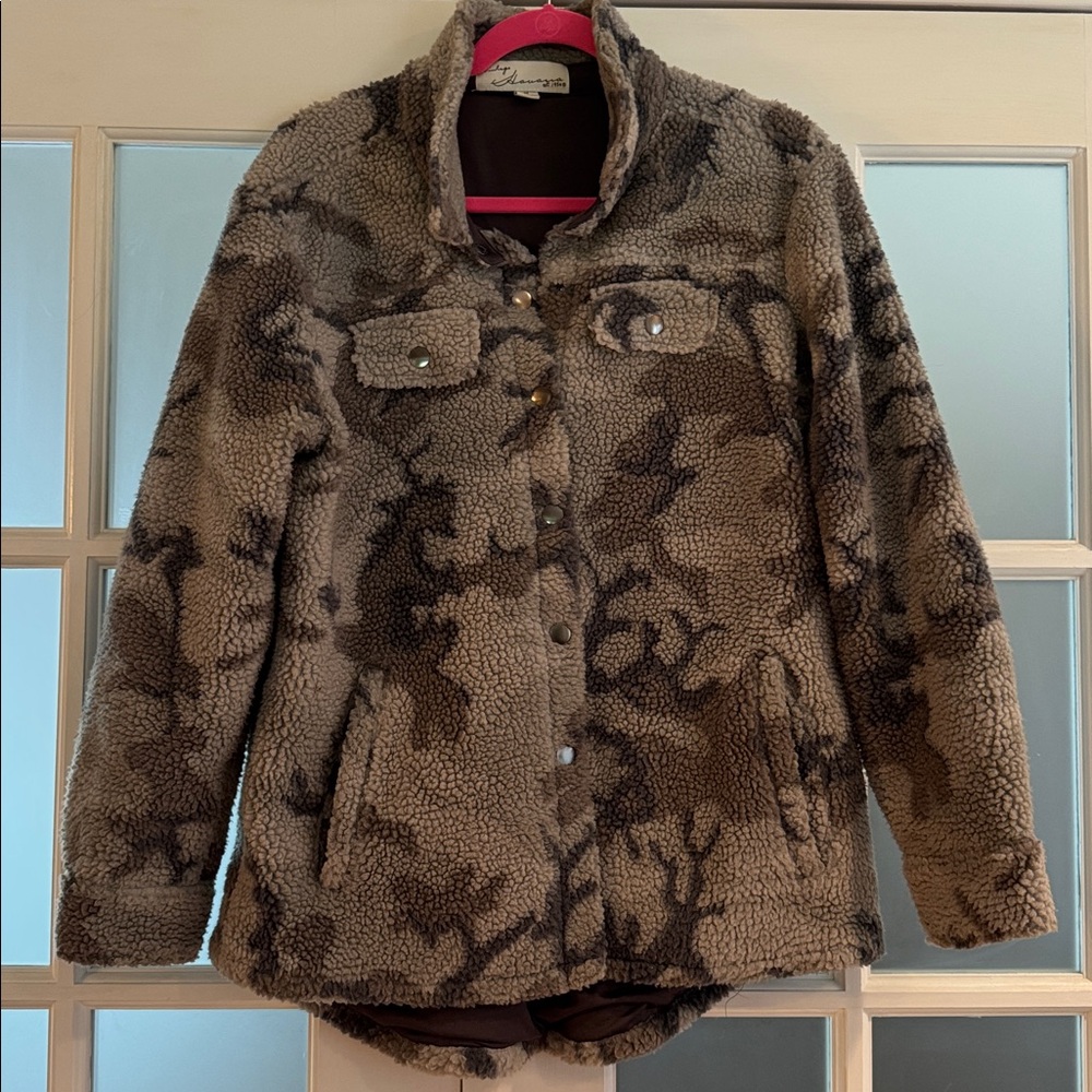 Vintage Havana Gray Sherpa Coat